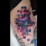 Ghost abstract colour pokemon tattoo