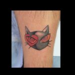 colour abstract cat tattoo