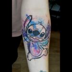 Disney Stitch tattoo in watercolour