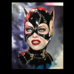 Oil painting of Michelle Pfeiffer as cat woman