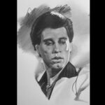 John Travolta Saturday night fever in graphite pencil