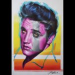 Abstract colour Elvis Presley in Saran D'ache pencils